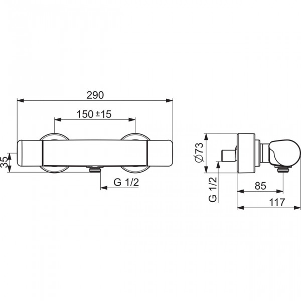 Thermostatische Douchemengkraan Hansa CARE Chroom