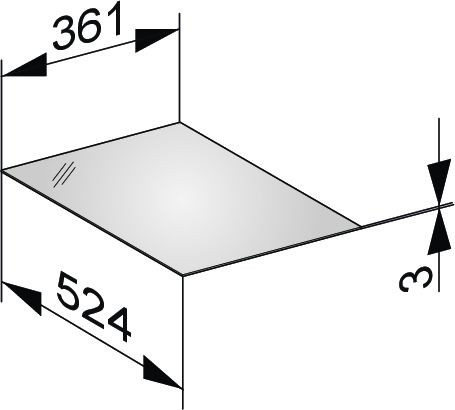 Wastafelblad Keuco Edition 11, 361 mm Zwart