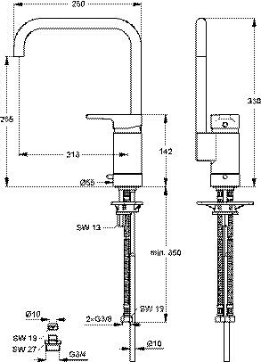 Ideal Standard Keukenmengkraan met uittrekbare handdouche Active (B8087)