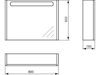 Ideal Standard SOFTMOOD Drukzuigerset voor spiegelkast 800 mm