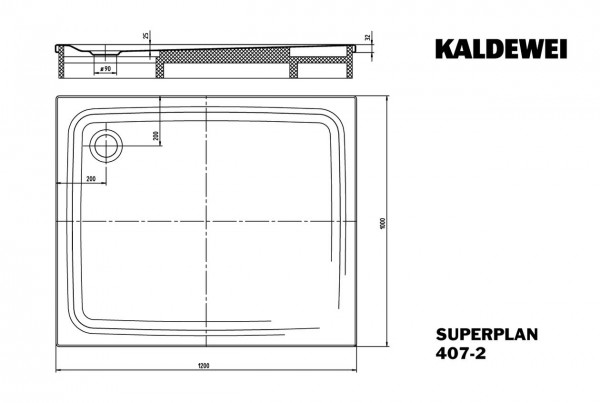 Kaldewei Douchebak Rechthoekig Mod.407-2 Superplan (430735000)