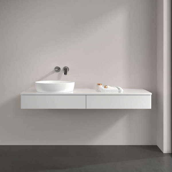 Wastafelmeubel Voor Opzet Waskom Villeroy en Boch Antao 1600x190x500mm Glossy White Lacquer