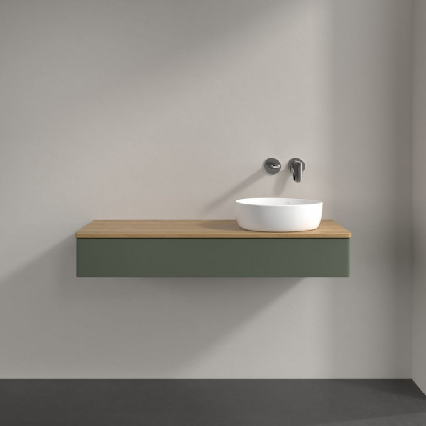 Wastafelmeubel Voor Opzet Waskom Villeroy en Boch Antao 1200x190x500mm Leaf Green Matt Lacquer/Ho...