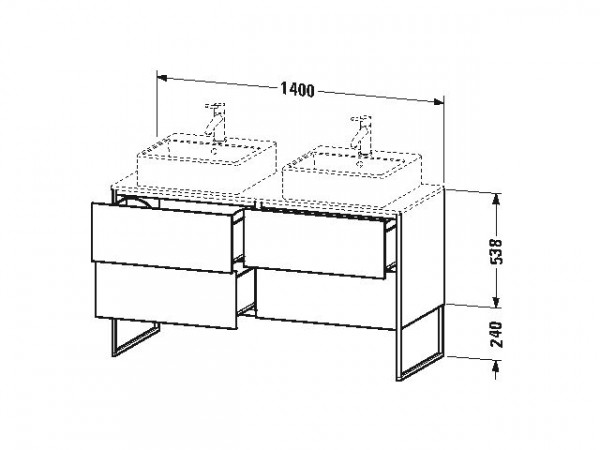 Duravit Wastafelmeubel XSquare 778x548mm