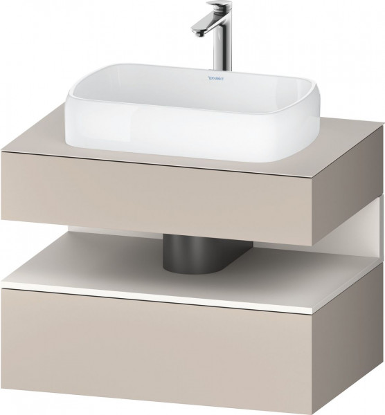 Meuble Pour Vasque à Poser Duravit Qatego avec niche 800mm Blanc Super Mat/Taupe Mat QA4730084910000