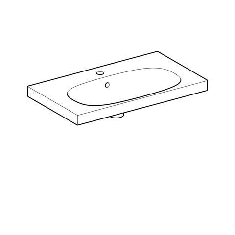 Geberit Acanto wastafel compact met kraangat met overloop 75x42.2x16.8cm wit 500632012 500.632.01.2
