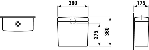 Duoblok Reservoir Laufen PRO 380x175mm Pergamon