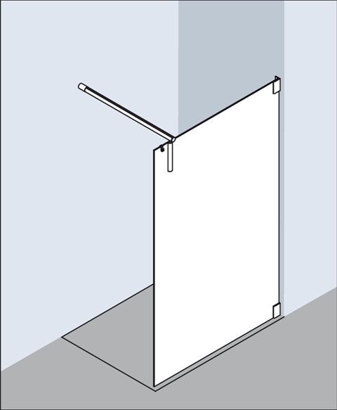 Kermi Douchewand WALK-IN XS Rechts Muursteun Wandprofiel