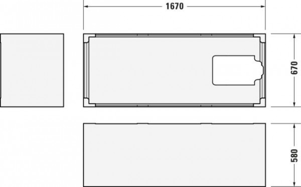 Badpoot Duravit D-Neo voor 700478 1700x700mm