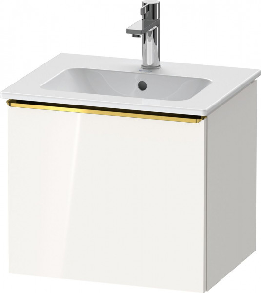 Meuble Lave-Mains Duravit D-Neo tiroir poignée doré pour Lav. ME 510mm Blanc brillant DE4260034220000