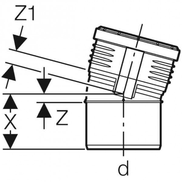 Geberit Uitlaatbocht 15° d75 Silent-PP (390320141)