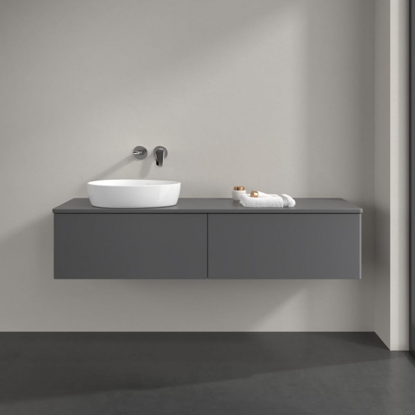 Wastafelmeubel Voor Opzet Waskom Villeroy en Boch Antao 1600x360x500mm Anthracite Matt Laquered