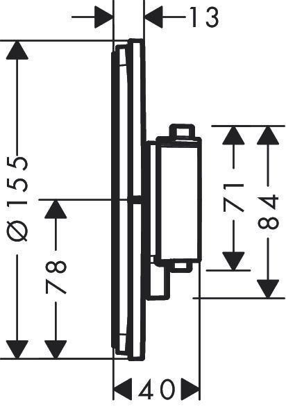 Hansgrohe Showerselect thermostaat inbouw v. 2 functies m.zwart 15556670