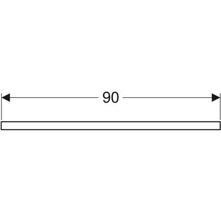 Wastafelblad Geberit ONE voor ovale wastafel links 900x30mm Mat Wit