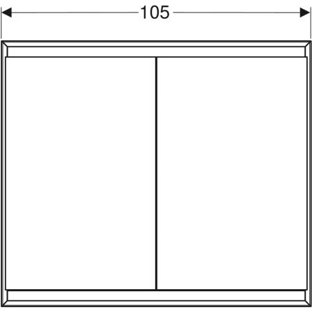 Badkamerkasten Geberit ONE Ingebouwde montage, 2 deuren 1050x900mm Aluminium