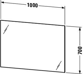 Badkamerspiegel Met Verlichting Duravit Indirect LED licht, Met schakelaar 1000x700mm Mat Wit