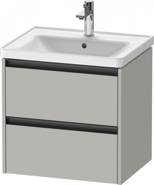 Meuble Pour Lavabo Encastrable Duravit Ketho.2 2 tiroirs, poignées anthracite, pour Lave-mains D-Neo 584x549x455mm Gris béton mat K25281007070000