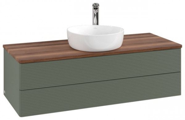 Wastafelmeubel Voor Opzet Waskom Villeroy en Boch Antao 1200x360x500mm Leaf Green Matt Lacquer/Wa...