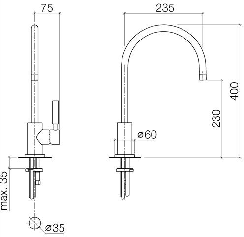 Dornbracht Keukenmengkraan Tara Classic Enkele controle 400mm