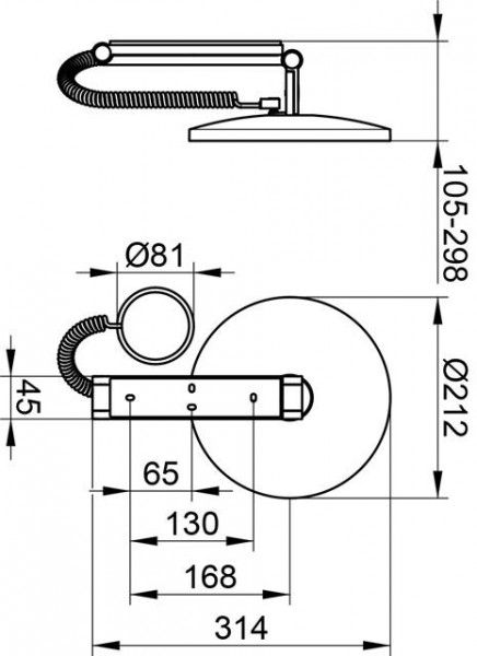 Scheerspiegel Met Licht Keuco Ilook_move wandmodel, rond/verlicht met sensorbesturing, DALI Rvs