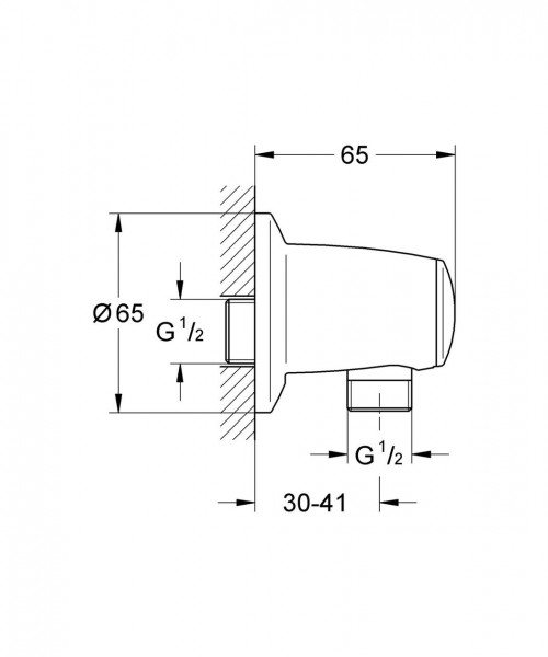 Grohe Afbouwelement Movario 1/2" verzonken elleboog 28405000