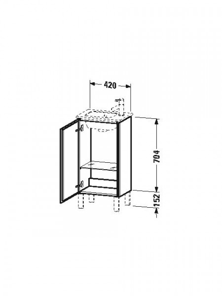 Duravit Wastafelmeubels L-Cube voor 072343 Staand 294x420x704mm