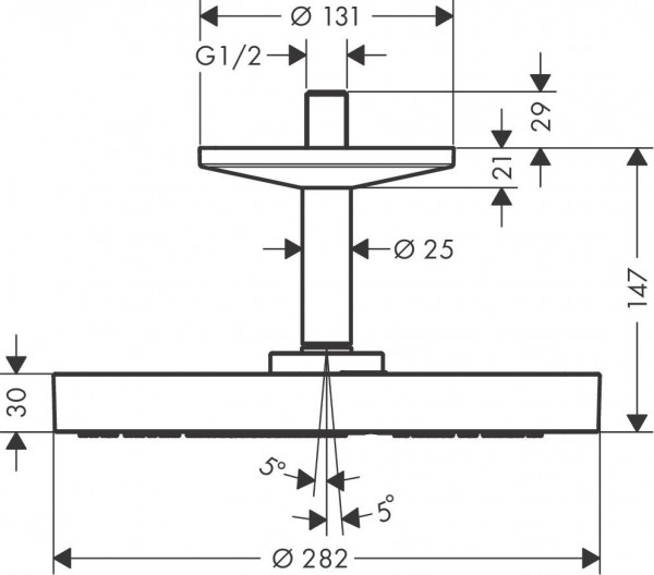 Regendouchekop Axor ONE 280 1jet Chroom