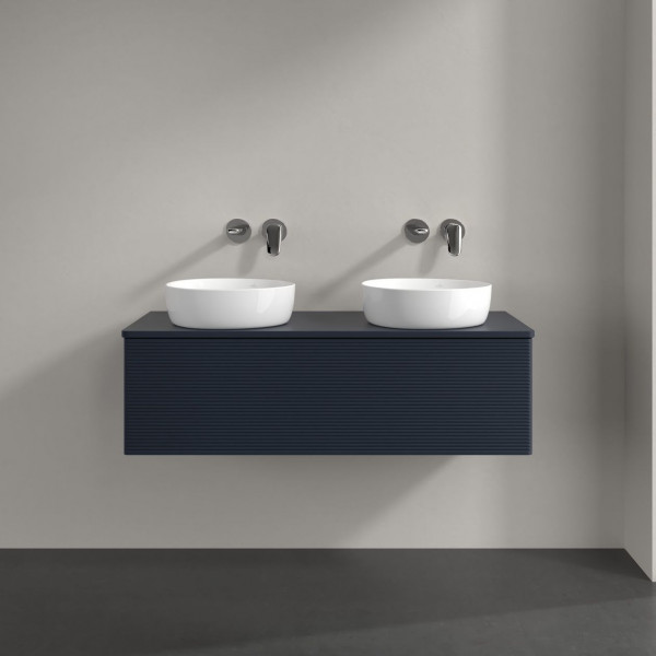 Dubbel Wastafelmeubel Villeroy en Boch Antao 1200x360x500mm Midnight Blue Matt Lacquer