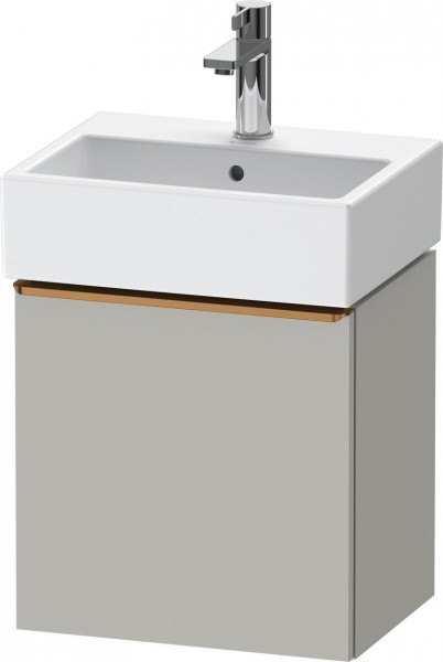 Meuble Lave-Mains Duravit D-Neo porte gauche, poignée bronze 434mm Gris béton mat DE4217L04070000