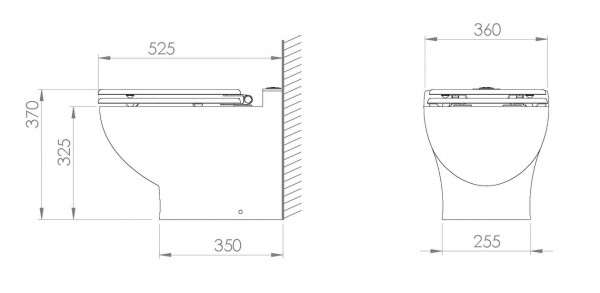 SFA Duoblok Toilet SANIMARIN Exclusiv Short met geïntegreerd liftsysteem, voor boot, 24V 355mm Wit