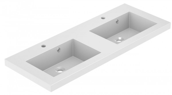 Wastafel Allibert Kole 120,2x5x46,2 cm Dubbel Mat Wit