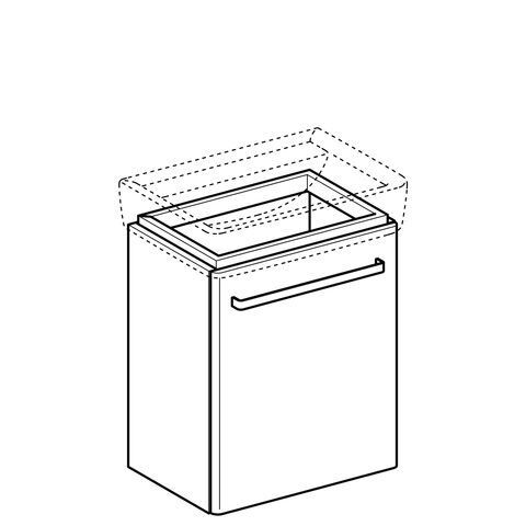 Geberit Renova Compact wastafelonderbouwkast compact 1 deur 50x60.4x36.7cm links/rechts wit 862055000