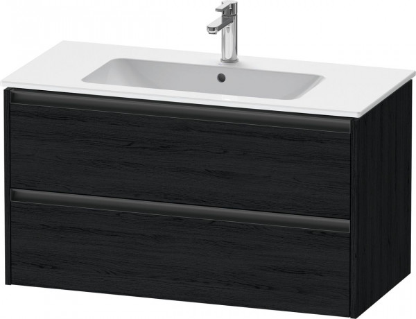 Meuble Pour Lavabo Encastrable Duravit Ketho.2 2 tiroirs, poignées anthracite, pour Lavabo ME 1010x550x480mm Chêne Noir Mat K25264016160000