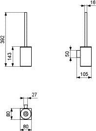 Ideal Standard Toiletborstelhouder IOM SQUARE Chroom