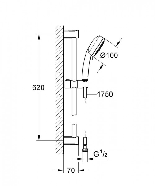 Grohe Doucheset Tempesta Cosmopolitan 100 4 jets Chroom 27787002