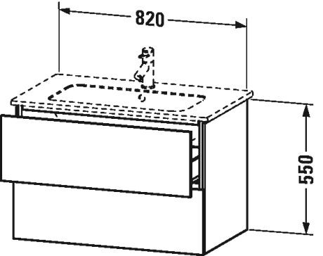 Duravit Wastafelmeubels L-Cube voor 233683 481x820x550mm