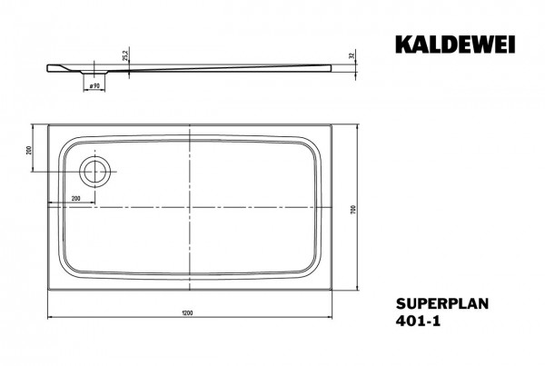 Kaldewei Douchebak Rechthoekig Mod.401-1 Superplan (430100010)