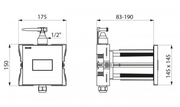 Delabie Professionele Kranen TEMPOFLUX Zelfsluitende kraan urinoirspoeler 2/2 Chroom 778700