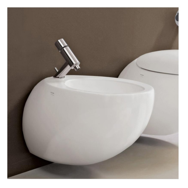 Laufen Alessi One wandbidet 58.5x39x35.5cm 1 kraangat incl. clou met gesloten zijden keramiek lcc-wit H8309714003041