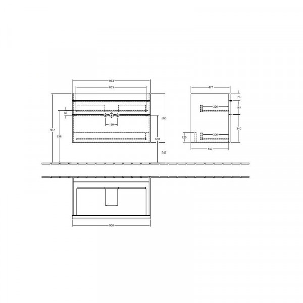 Villeroy en Boch Wastafelmeubels Venticello 953 x 590 x 502 mm