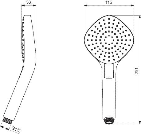 Ideal Standard Douchekop Idealrain Evo 251x115mm 3 jets Chroom