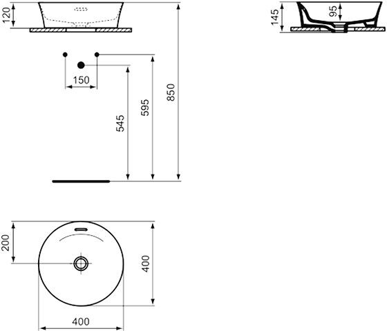 Ideal Standard Opbouw Wastafel IPALYSS met overloop Ø400x120mm Nude