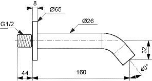 Kraanuitloop Ideal Standard JOY Magnetisch Grijs