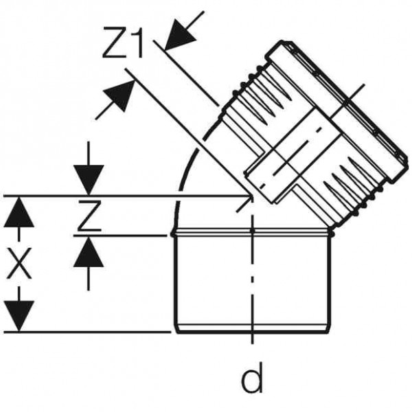 Geberit Uitlaatbocht 45° d90 Silent-PP (390422141)