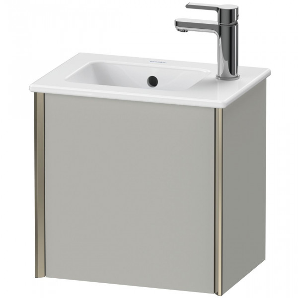 Meuble Lave-Mains Duravit XViu suspendu porte gauche, pour lav. ME 410mm Gris béton mat/Champagne XV4024LB107