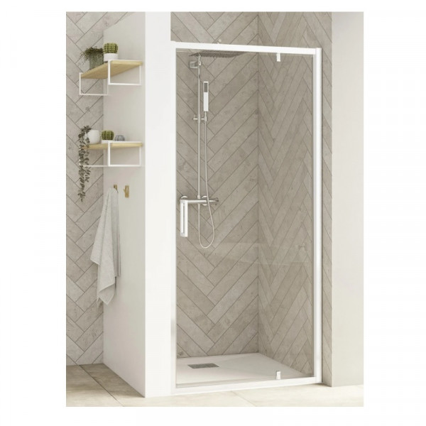 Kinedo Porte de douche coulissante SMART DESIGN 1 porte, avec seuil, niche, angle, contre un mur, P 1100mm Verre Transparent