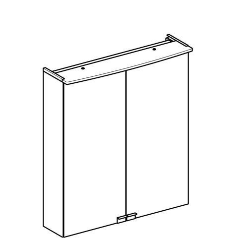 Geberit Option spiegelkast met verlichting 2 deuren 60x67,5 cm, wit