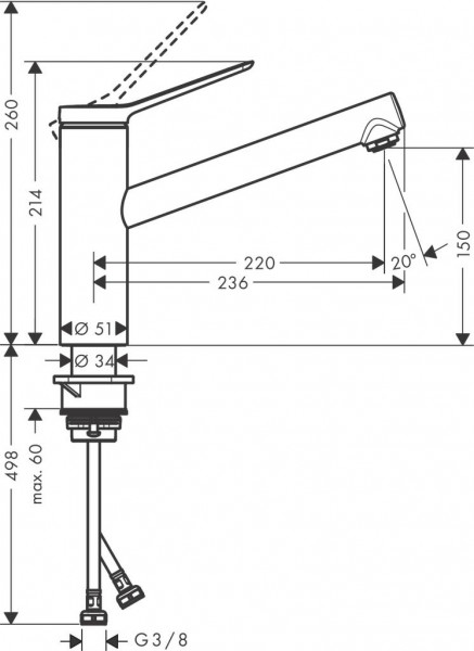 Keukenmengkraan Hansgrohe Zesis M33 Zwart Mat