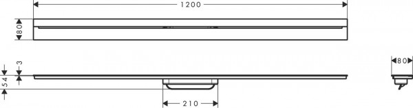 Douchegoot Axor Drain Wandmontage 1200mm Geborsteld Brons