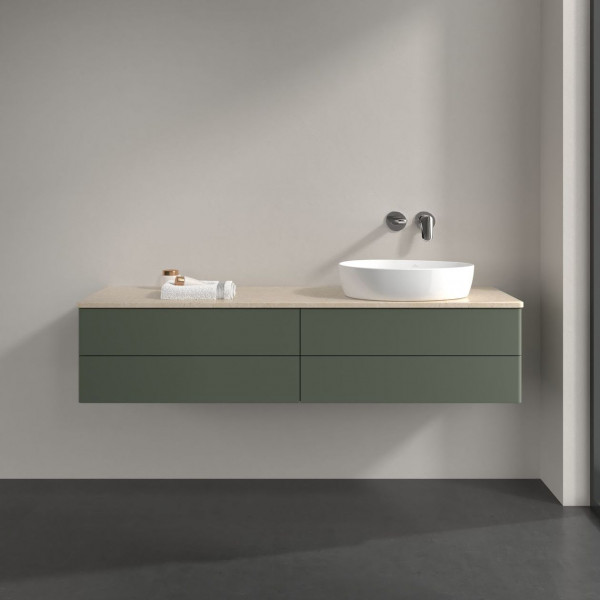 Wastafelmeubel Voor Opzet Waskom Villeroy en Boch Antao 1600x360x500mm Leaf Green Matt Lacquer/Bo...